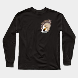 Northern Saw-whet Owl (Large Text) Long Sleeve T-Shirt